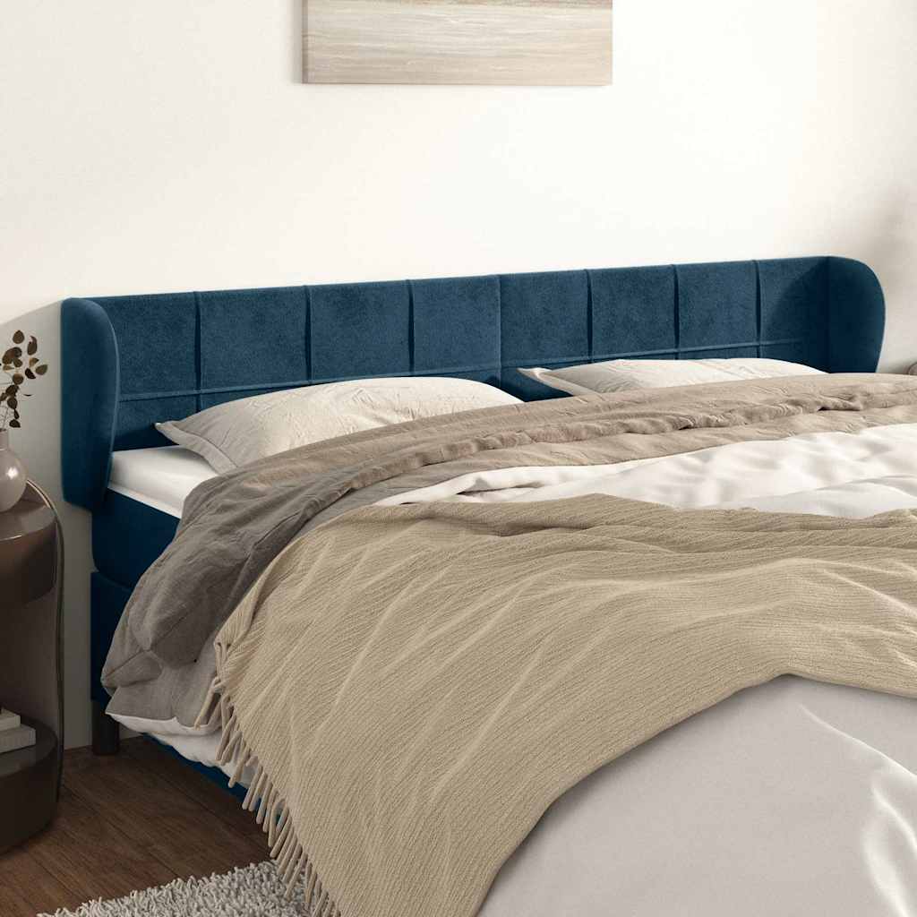 Testiera ad Orecchio Blu Scuro 183x23x78/88 cm in Velluto | homemem39