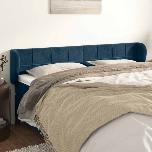 Testiera ad Orecchio Blu Scuro 183x23x78/88 cm in Velluto | homemem39