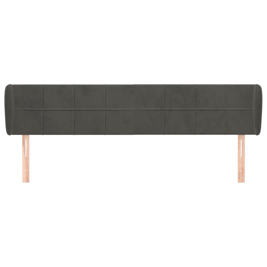 Testiera ad Orecchio Grigio Scuro 203x23x78/88 cm in Velluto
