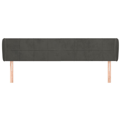 Testiera ad Orecchio Grigio Scuro 203x23x78/88 cm in Velluto