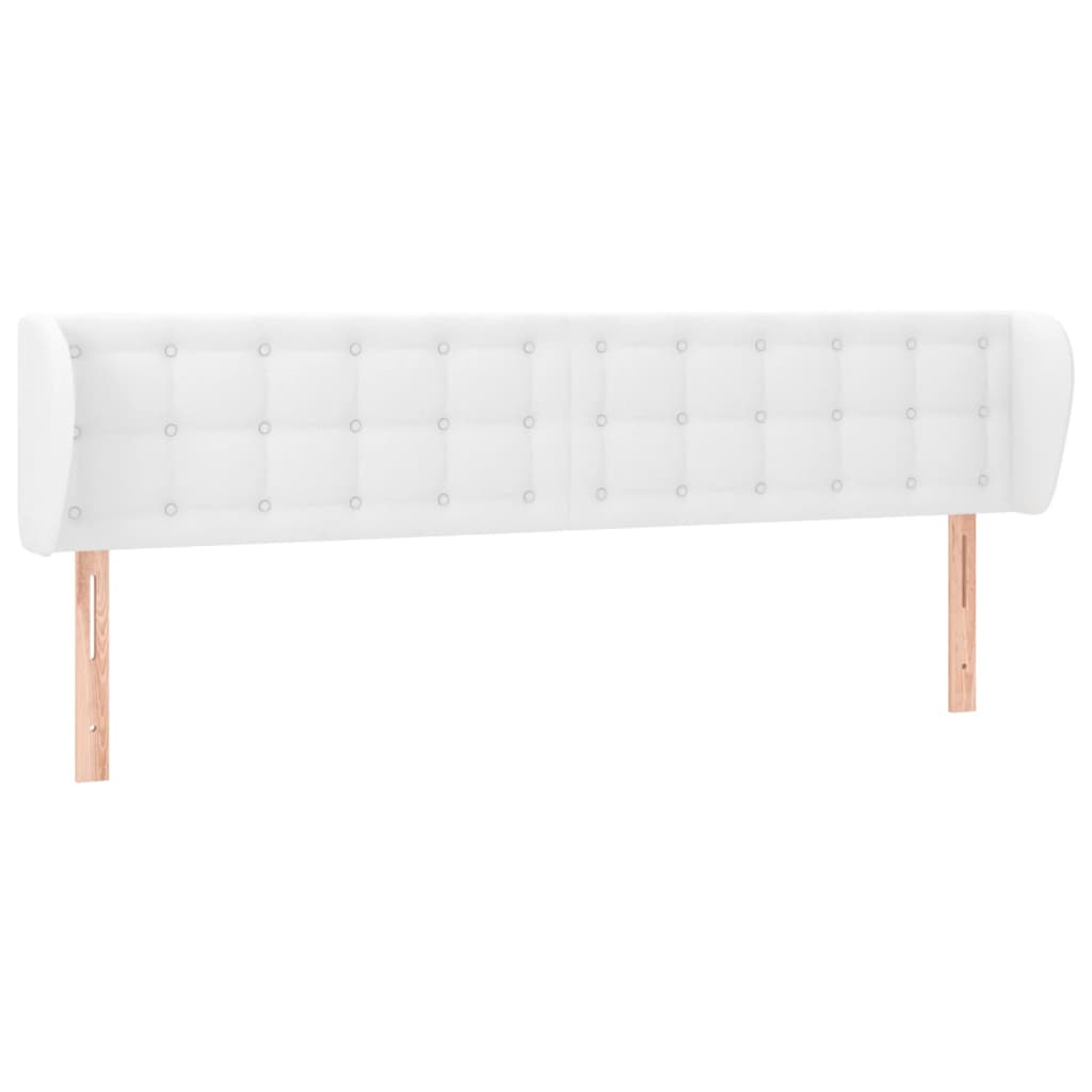 Testiera ad Orecchio Bianca 163x23x78/88cm in Similpelle | homemem39