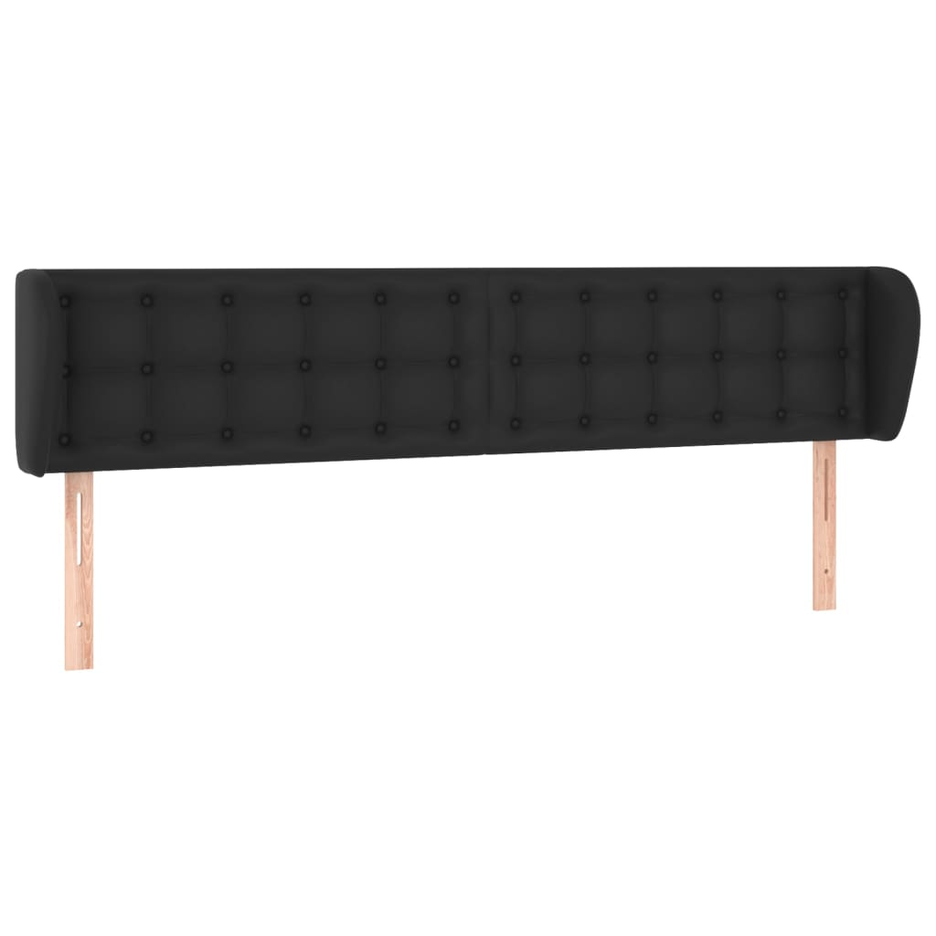Testiera ad Orecchio Nera 183x23x78/88 cm in Similpelle | homemem39