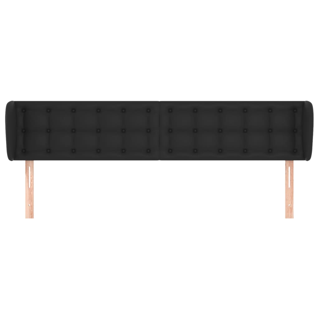 Testiera ad Orecchio Nera 203x23x78/88 cm in Similpelle | homemem39
