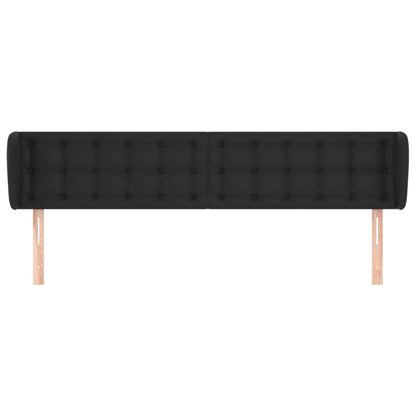 Testiera ad Orecchio Nera 203x23x78/88 cm in Similpelle | homemem39