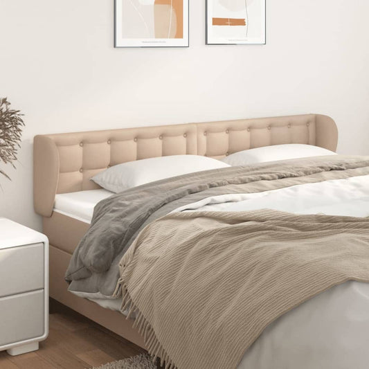 Testiera ad Orecchio Cappuccino 203x23x78/88 cm in Similpelle - homemem39