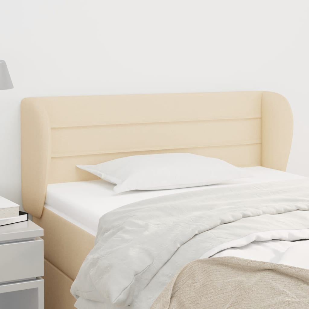 Testiera ad Orecchio Crema 93x23x78/88 cm in Tessuto - homemem39