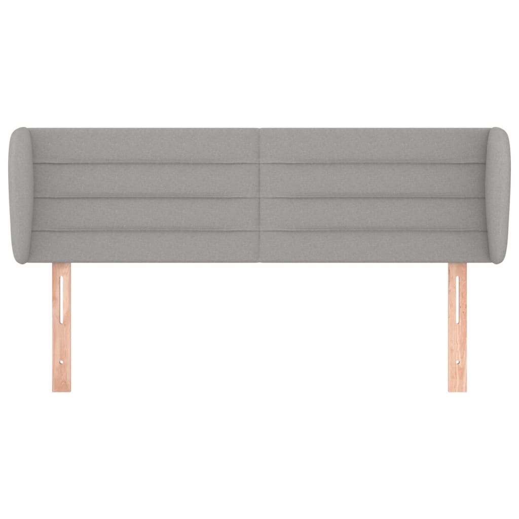 Testiera ad Orecchio Grigio Chiaro 147x23x78/88 cm in Tessuto - homemem39