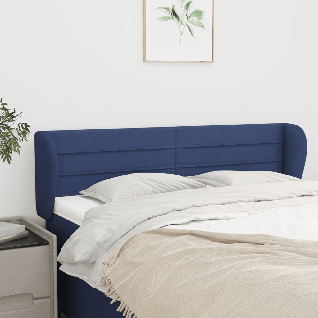 Testiera ad Orecchio Blu 147x23x78/88cm in Tessuto | homemem39