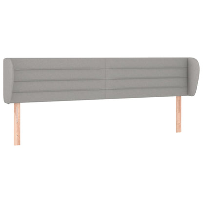Testiera ad Orecchio Grigio Chiaro 183x23x78/88 cm in Tessuto | homemem39