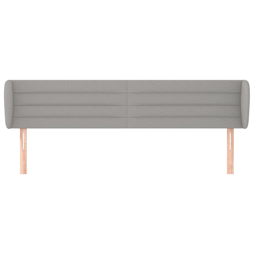 Testiera ad Orecchio Grigio Chiaro 183x23x78/88 cm in Tessuto | homemem39