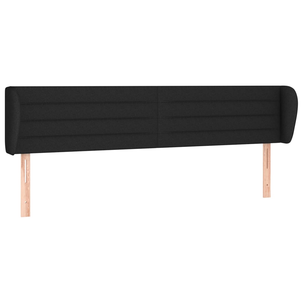 Testiera ad Orecchio Nera 183x23x78/88 cm in Tessuto | homemem39