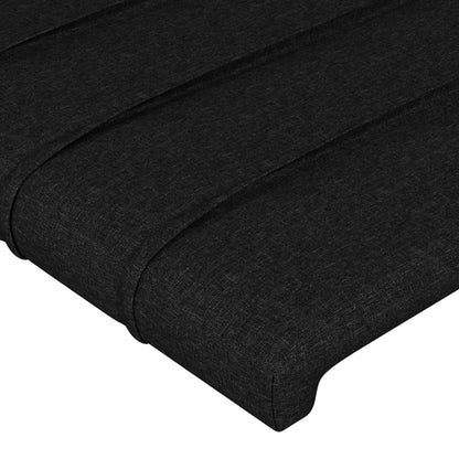 Testiera ad Orecchio Nera 183x23x78/88 cm in Tessuto | homemem39