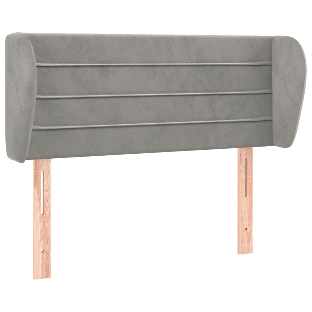 Testiera ad Orecchio Grigio Chiaro 83x23x78/88 cm in Velluto - homemem39