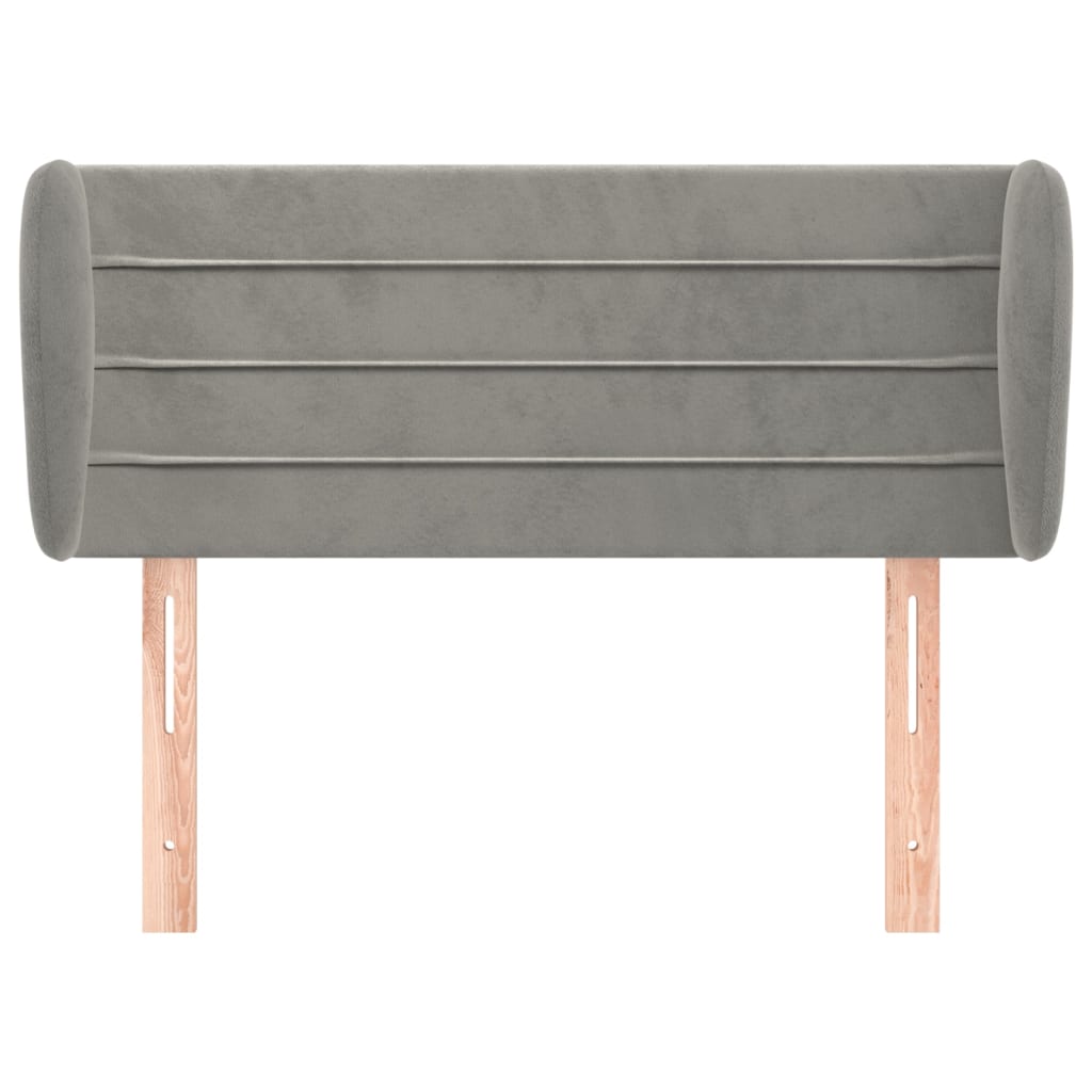 Testiera ad Orecchio Grigio Chiaro 103x23x78/88 cm in Velluto - homemem39