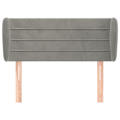 Testiera ad Orecchio Grigio Chiaro 103x23x78/88 cm in Velluto - homemem39