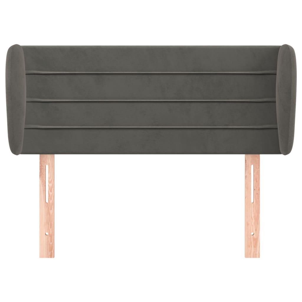 Testiera ad Orecchio Grigio Scuro 103x23x78/88 cm in Velluto - homemem39