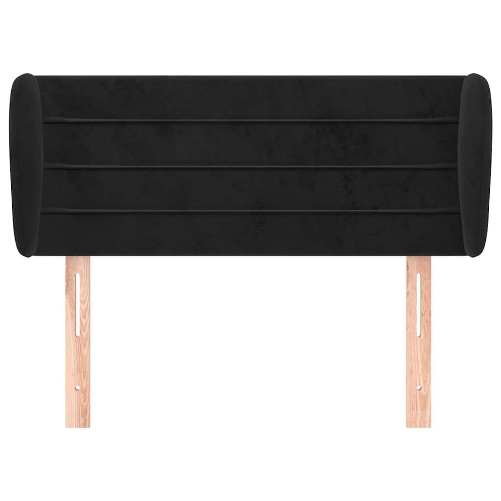 Testiera ad Orecchio Nera 103x23x78/88 cm in Velluto | homemem39