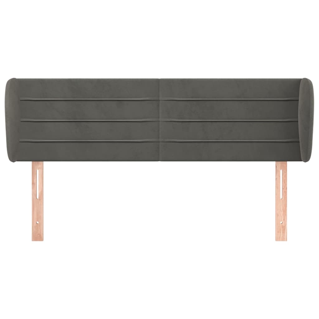 Testiera ad Orecchio Grigio Scuro 147x23x78/88 cm in Velluto - homemem39