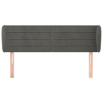 Testiera ad Orecchio Grigio Scuro 147x23x78/88 cm in Velluto - homemem39