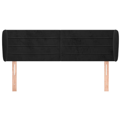 Testiera ad Orecchio Nera 147x23x78/88 cm in Velluto | homemem39