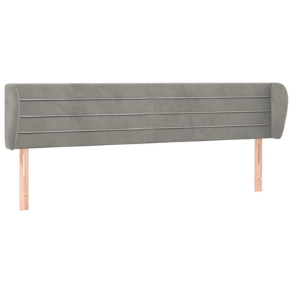 Testiera ad Orecchio Grigio Chiaro 163x23x78/88 cm in Velluto | homemem39