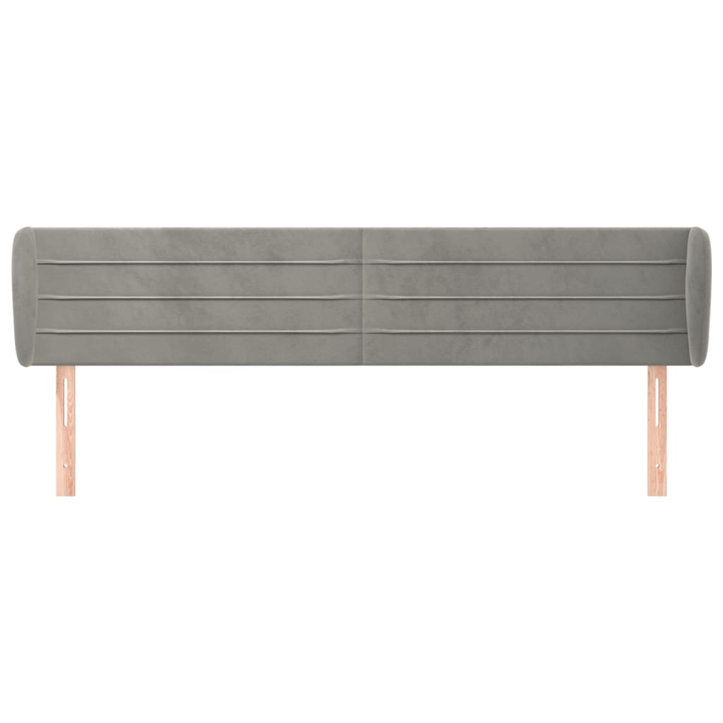 Testiera ad Orecchio Grigio Chiaro 163x23x78/88 cm in Velluto | homemem39
