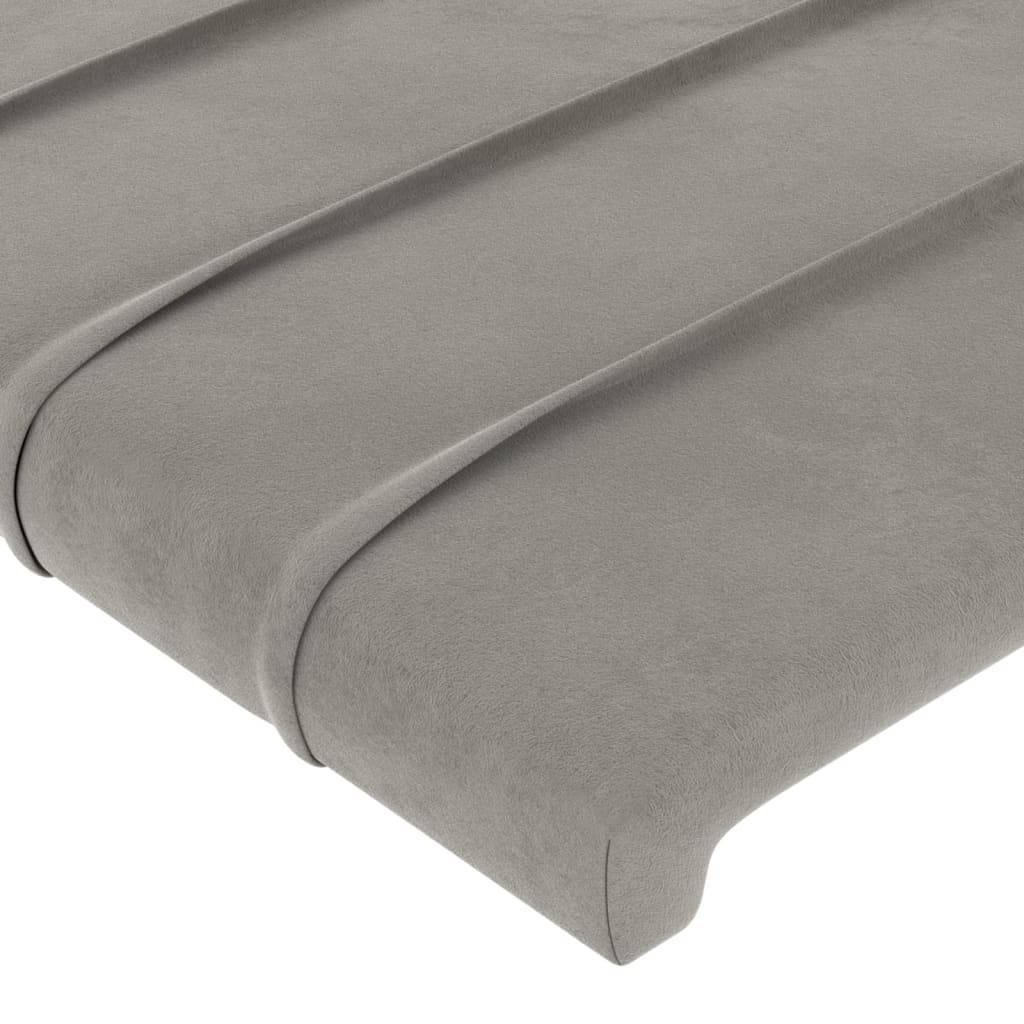 Testiera ad Orecchio Grigio Chiaro 163x23x78/88 cm in Velluto | homemem39