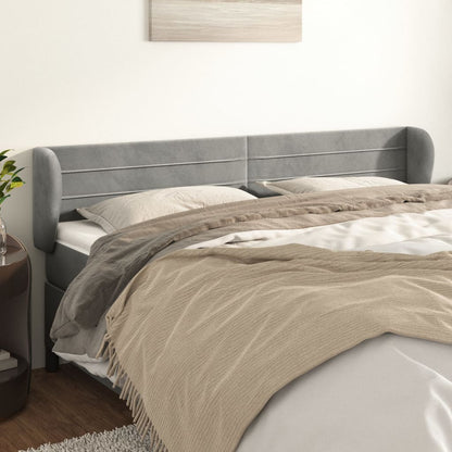Testiera ad Orecchio Grigio Chiaro 163x23x78/88 cm in Velluto | homemem39