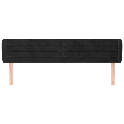 Testiera ad Orecchio Nera 163x23x78/88 cm in Velluto | homemem39