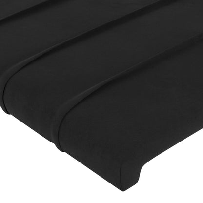 Testiera ad Orecchio Nera 163x23x78/88 cm in Velluto | homemem39