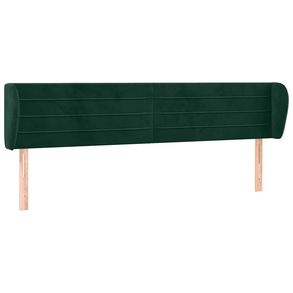 Testiera ad Orecchio Verde Scuro 163x23x78/88 cm in Velluto