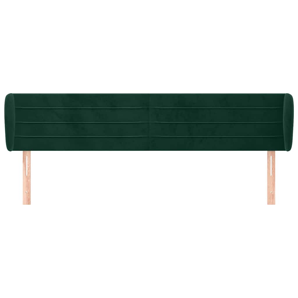 Testiera ad Orecchio Verde Scuro 163x23x78/88 cm in Velluto
