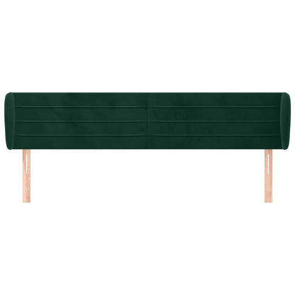 Testiera ad Orecchio Verde Scuro 163x23x78/88 cm in Velluto