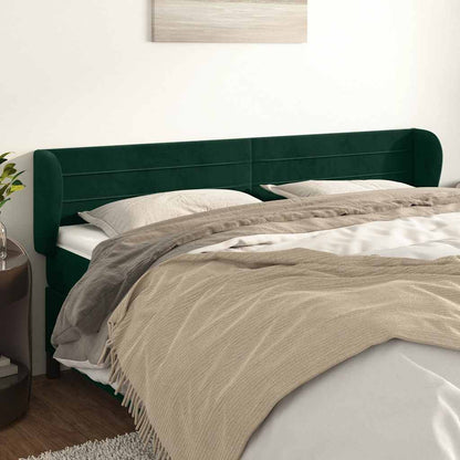Testiera ad Orecchio Verde Scuro 163x23x78/88 cm in Velluto