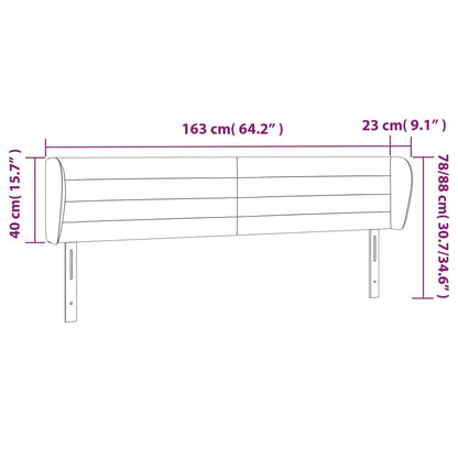 Testiera ad Orecchio Rosa 163x23x78/88 cm in Velluto | homemem39