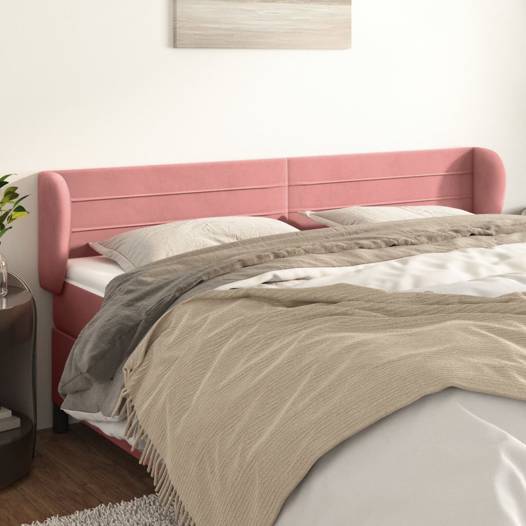 Testiera ad Orecchio Rosa 163x23x78/88 cm in Velluto | homemem39