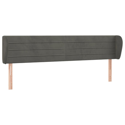 Testiera ad Orecchio Grigio Scuro 183x23x78/88 cm in Velluto | homemem39