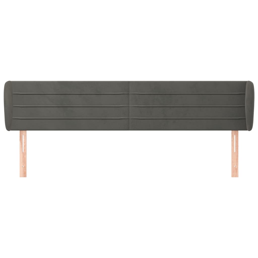 Testiera ad Orecchio Grigio Scuro 183x23x78/88 cm in Velluto | homemem39