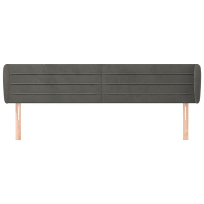Testiera ad Orecchio Grigio Scuro 183x23x78/88 cm in Velluto | homemem39