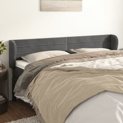 Testiera ad Orecchio Grigio Scuro 183x23x78/88 cm in Velluto | homemem39