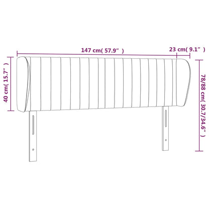 Testiera ad Orecchio Grigio Scuro 147x23x78/88 cm in Tessuto - homemem39