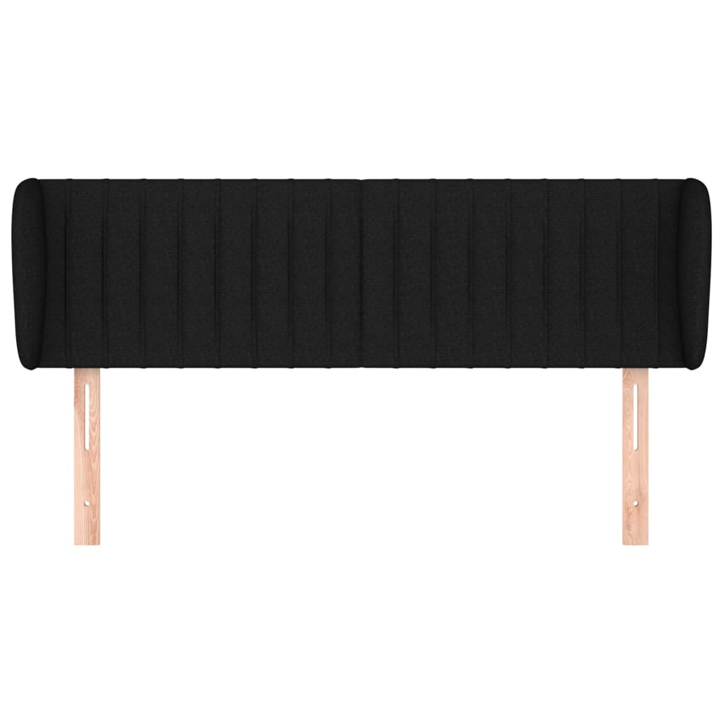 Testiera ad Orecchio Nera 147x23x78/88 cm in Tessuto | homemem39