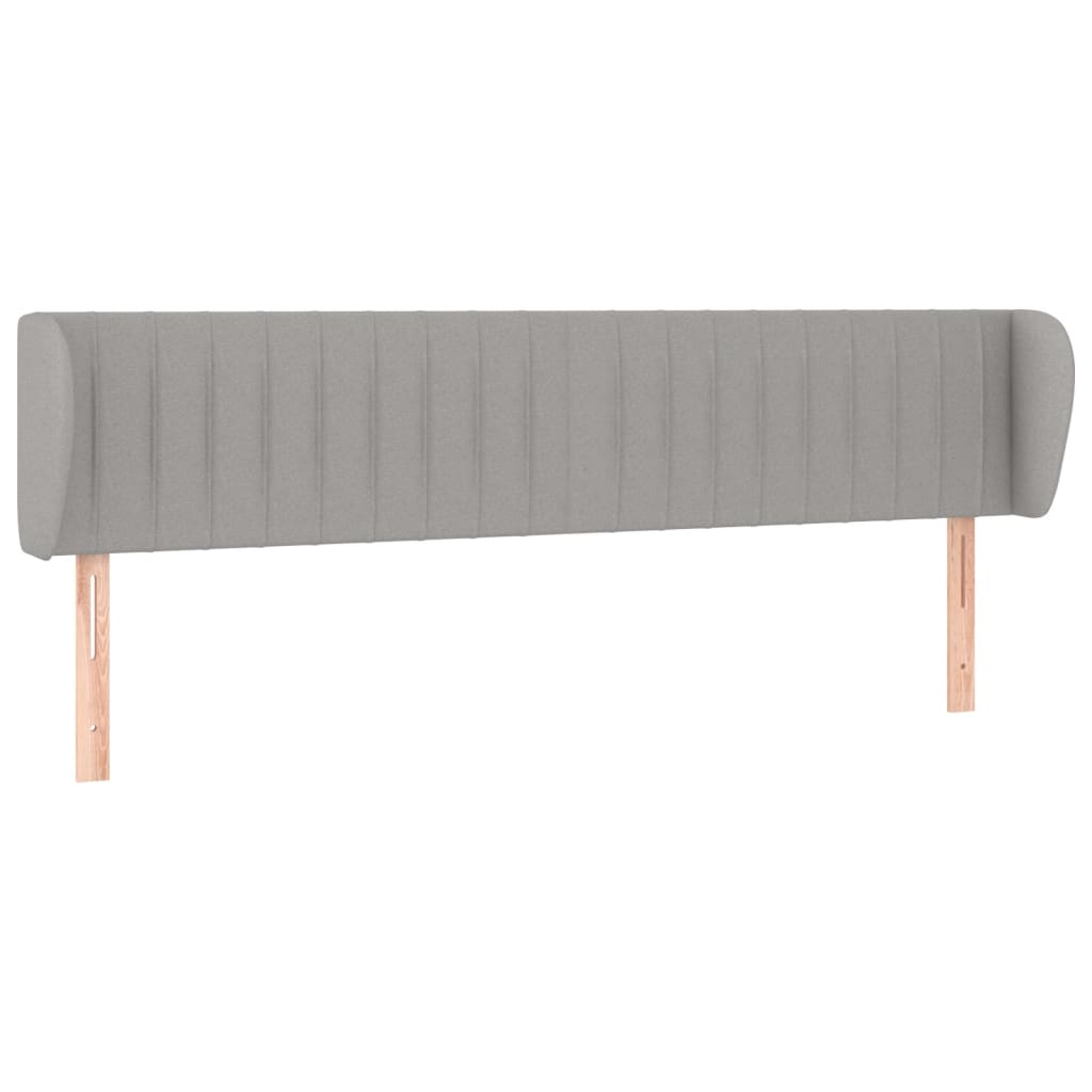 Testiera ad Orecchio Grigio Chiaro 163x23x78/88 cm in Tessuto | homemem39
