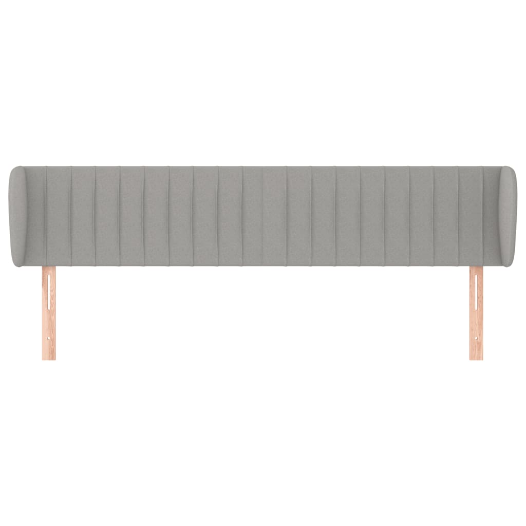Testiera ad Orecchio Grigio Chiaro 163x23x78/88 cm in Tessuto | homemem39