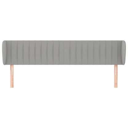 Testiera ad Orecchio Grigio Chiaro 163x23x78/88 cm in Tessuto | homemem39