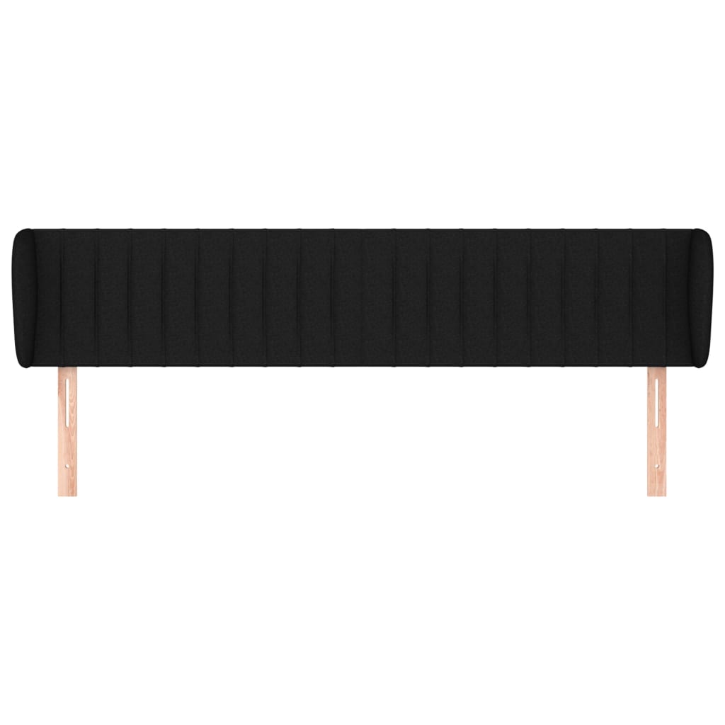Testiera ad Orecchio Nera 163x23x78/88 cm in Tessuto | homemem39