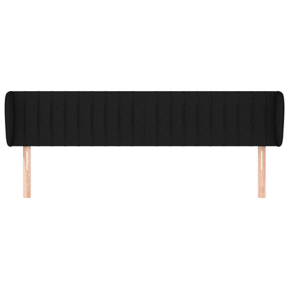 Testiera ad Orecchio Nera 163x23x78/88 cm in Tessuto - homemem39