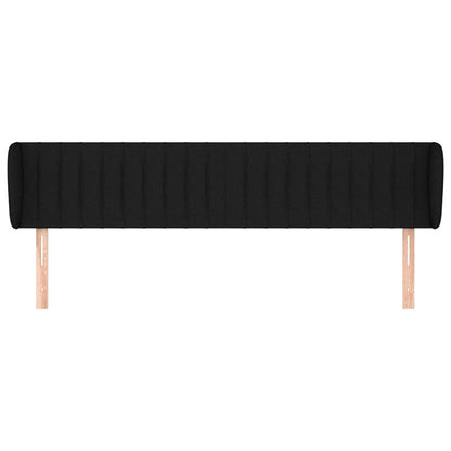 Testiera ad Orecchio Nera 183x23x78/88 cm in Tessuto - homemem39