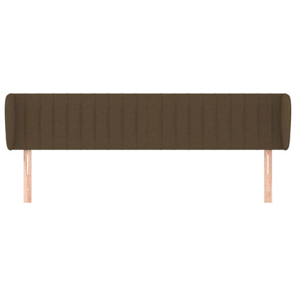 Testiera ad Orecchio Marrone Scuro 203x23x78/88 cm in Tessuto - homemem39