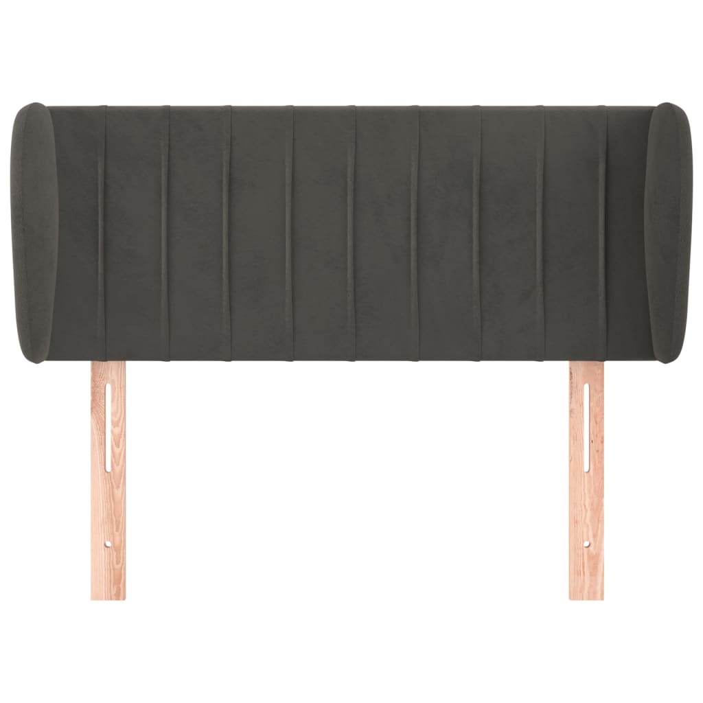 Testiera ad Orecchio Grigio Scuro 83x23x78/88 cm in Velluto - homemem39